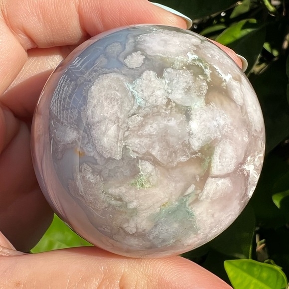 Smiley Face Flower Agate Sphere - Picture 5 of 7